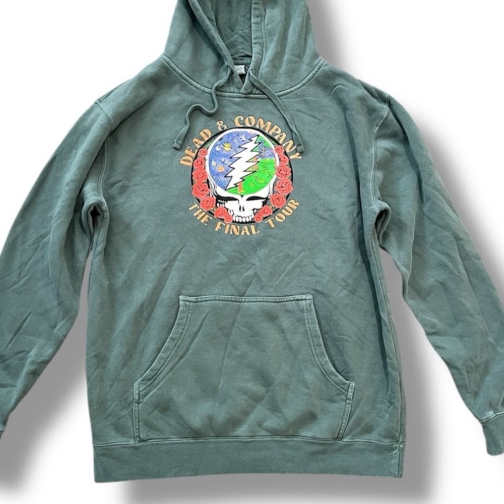 Dead and Company Final Tour 2023 Concert Merch Green Grateful Dead Hoodie